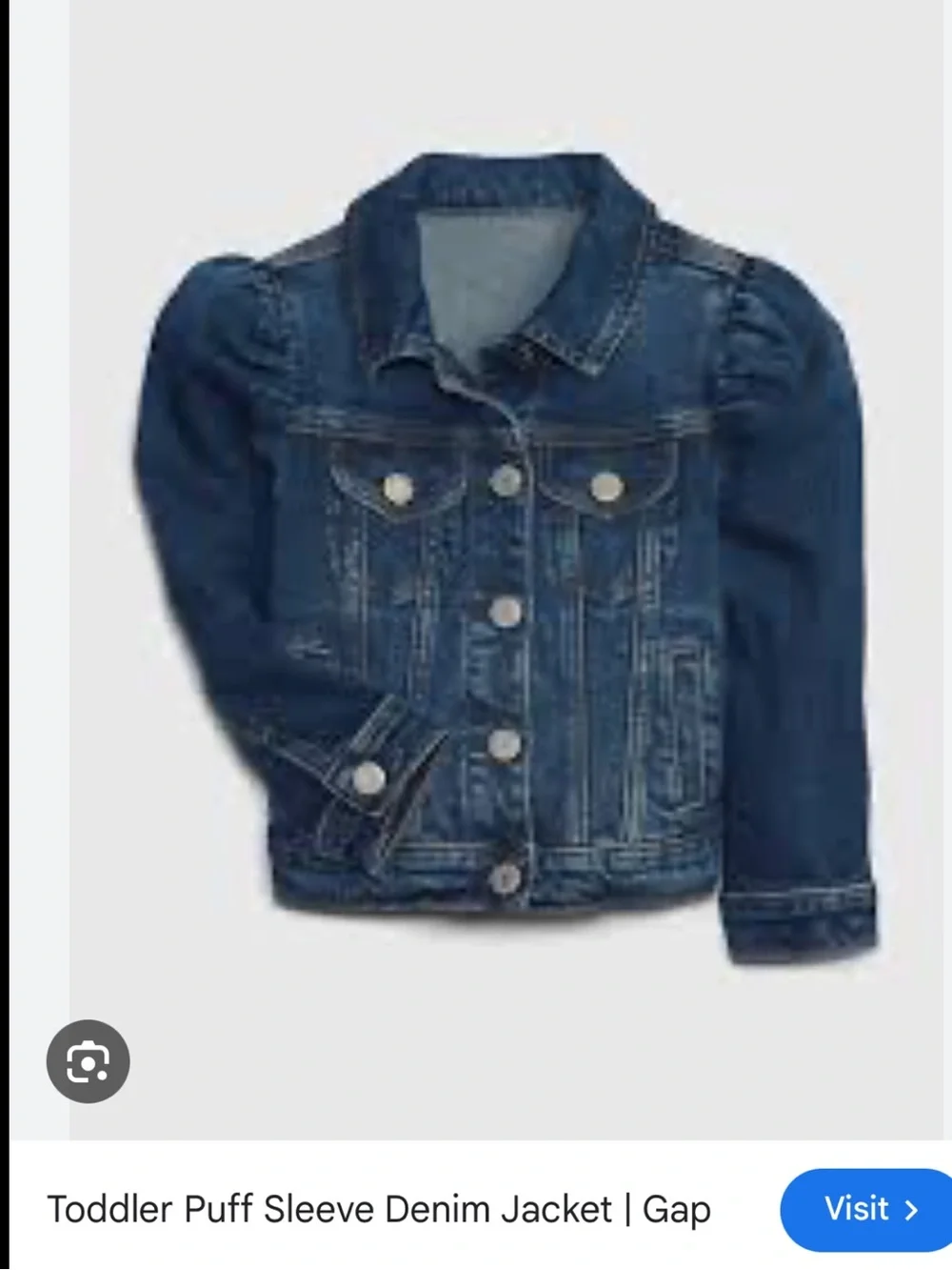 Gap toddlers puff sleeve denim jacket 5T